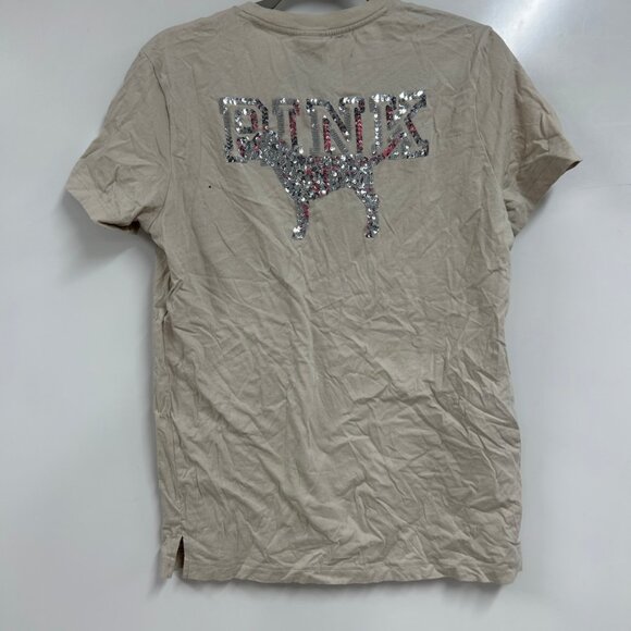 0357 💫 Victoria’s Secret PINK Y2K Sequin Logo Pocket Tee Y2K college grunge 💫 - Picture 5 of 11